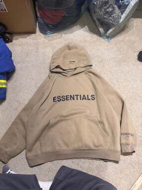 Fear of God Essentials Pullover Hoodie Taupe Size M